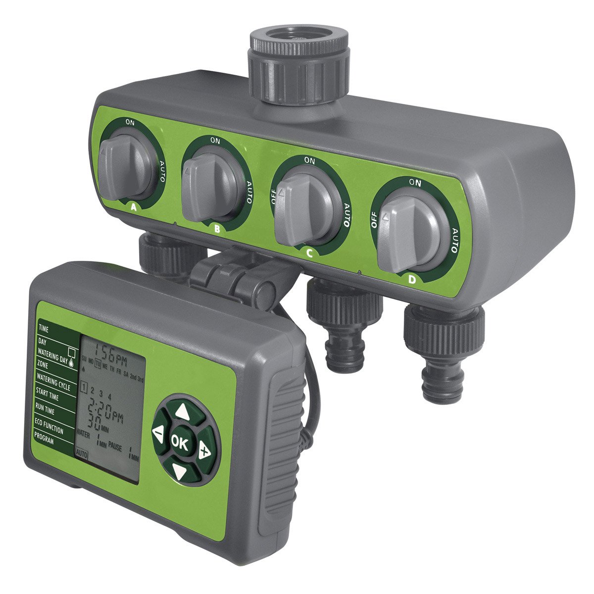 Programmateur D'arrosage 3 Molettes Avec Retard De Pluie | Arrosage Automatique Ou Manuel | Pour Jardin, Pelouse, Balcon | Débit Max 35 L/min | Sans App Ni WiFi